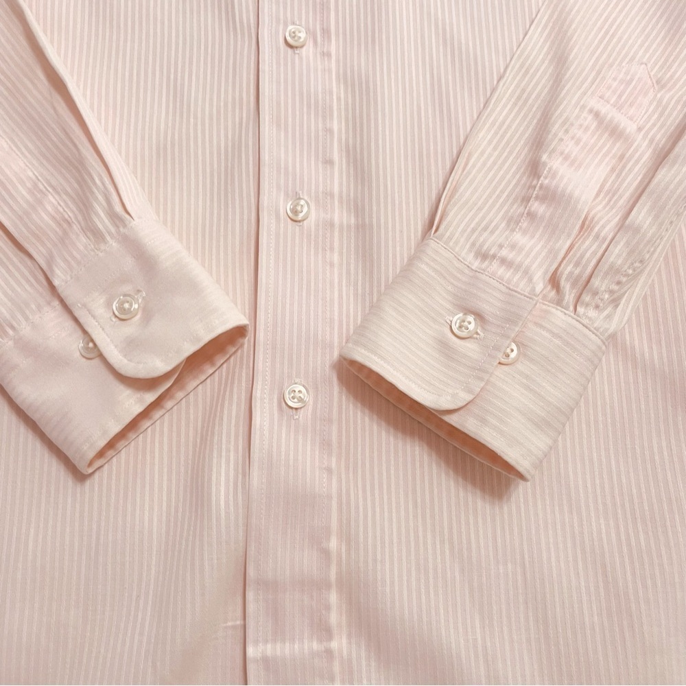 Christian Dior Pink Striped Dress Shirt Men’s 14.5 32/33 Long Sleeve Vintage USA - Picture 8 of 16